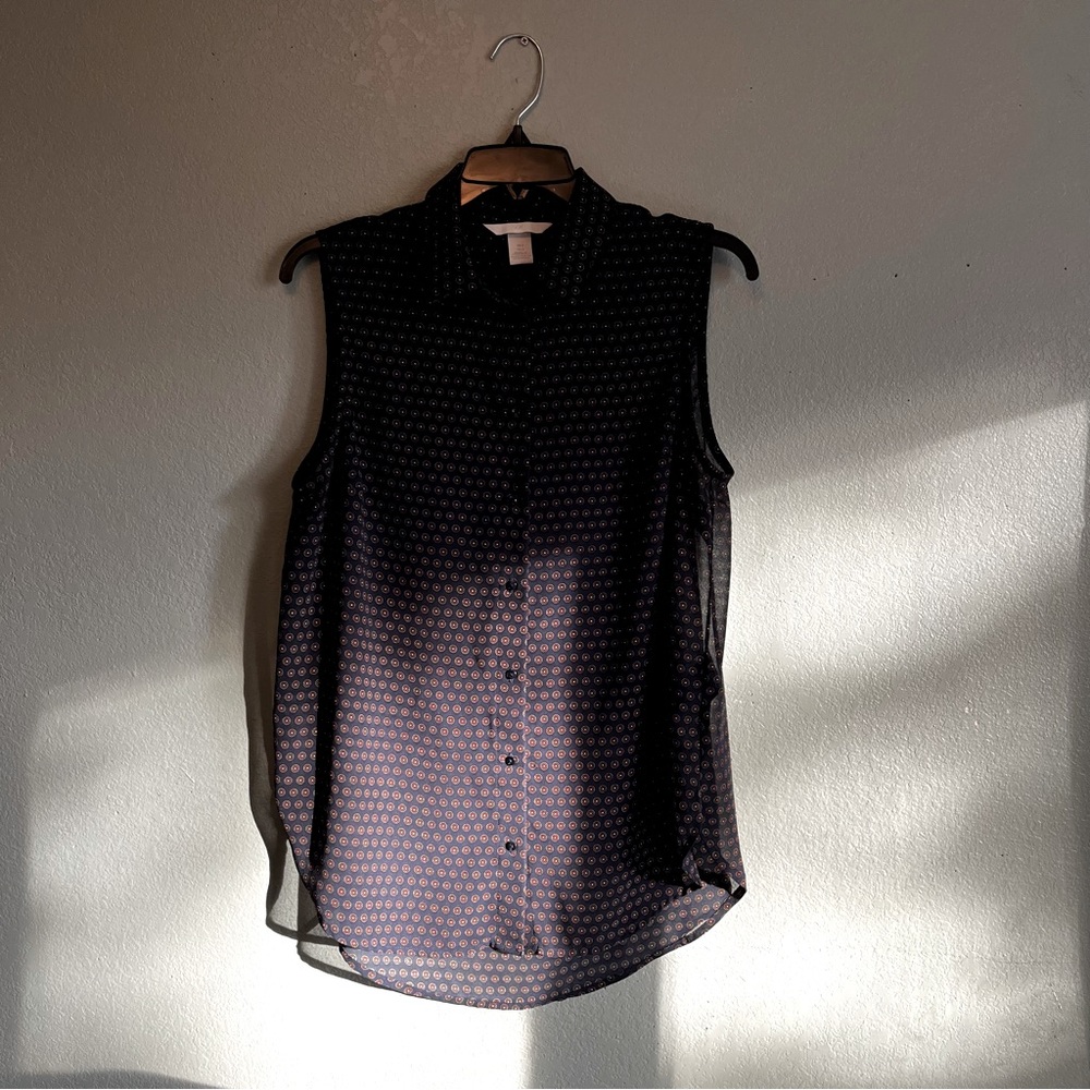 H&M Sheer Button Down High-Low Tank